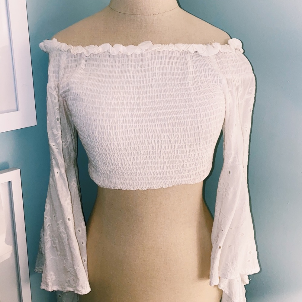 Surf Gypsy Off Shoulder Bell Sleeve Top